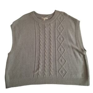Frye and Co Gray Cable Knit Sweater Vest 2X Cotton‎ & Acrylic NWT MSRP $70